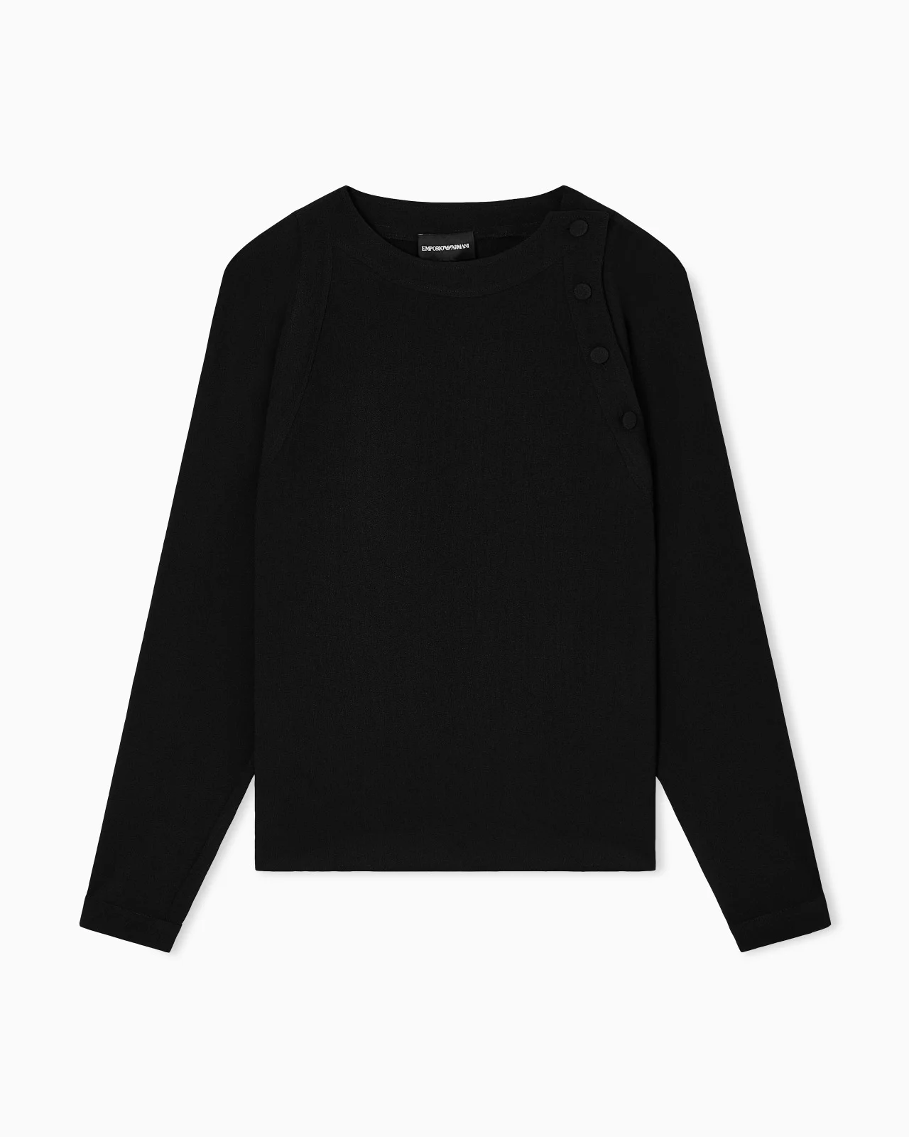 STRETCH SANDBLASTED FABRIC BLOUSE - 1