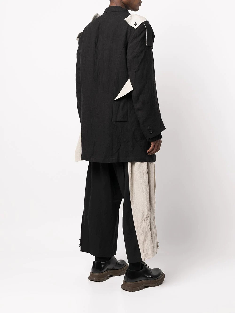 deconstructed linen blazer - 4