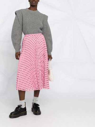 REDValentino polka dot pleated skirt outlook