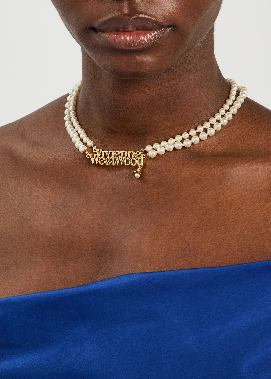 Vivienne Westwood Amelia Logo Faux Pearl Bracelets - 5