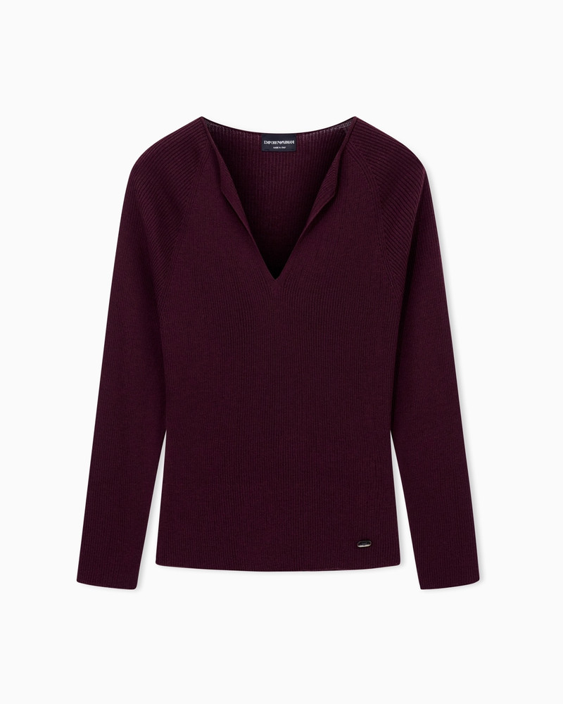 POLYGON CAPSULE COLLECTION VIRGIN WOOL BLEND V-NECK JUMPER 1