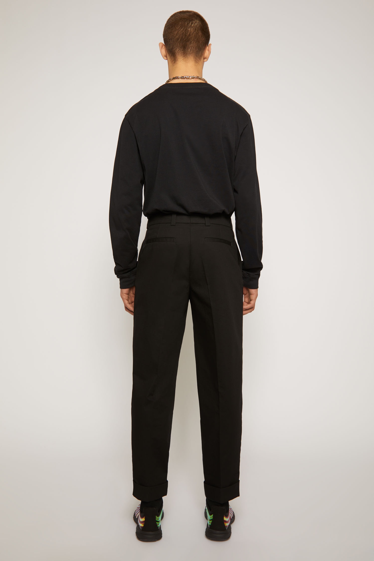 Pleated twill chinos black - 4