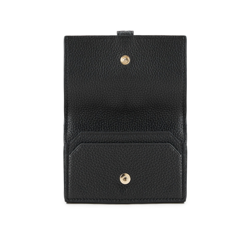 Black tumbled leather credit card holder 3