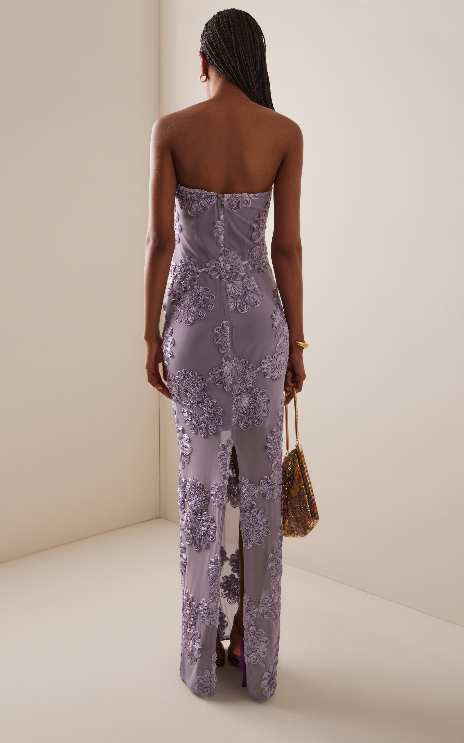 3D Mesh Maxi Dress purple - 4