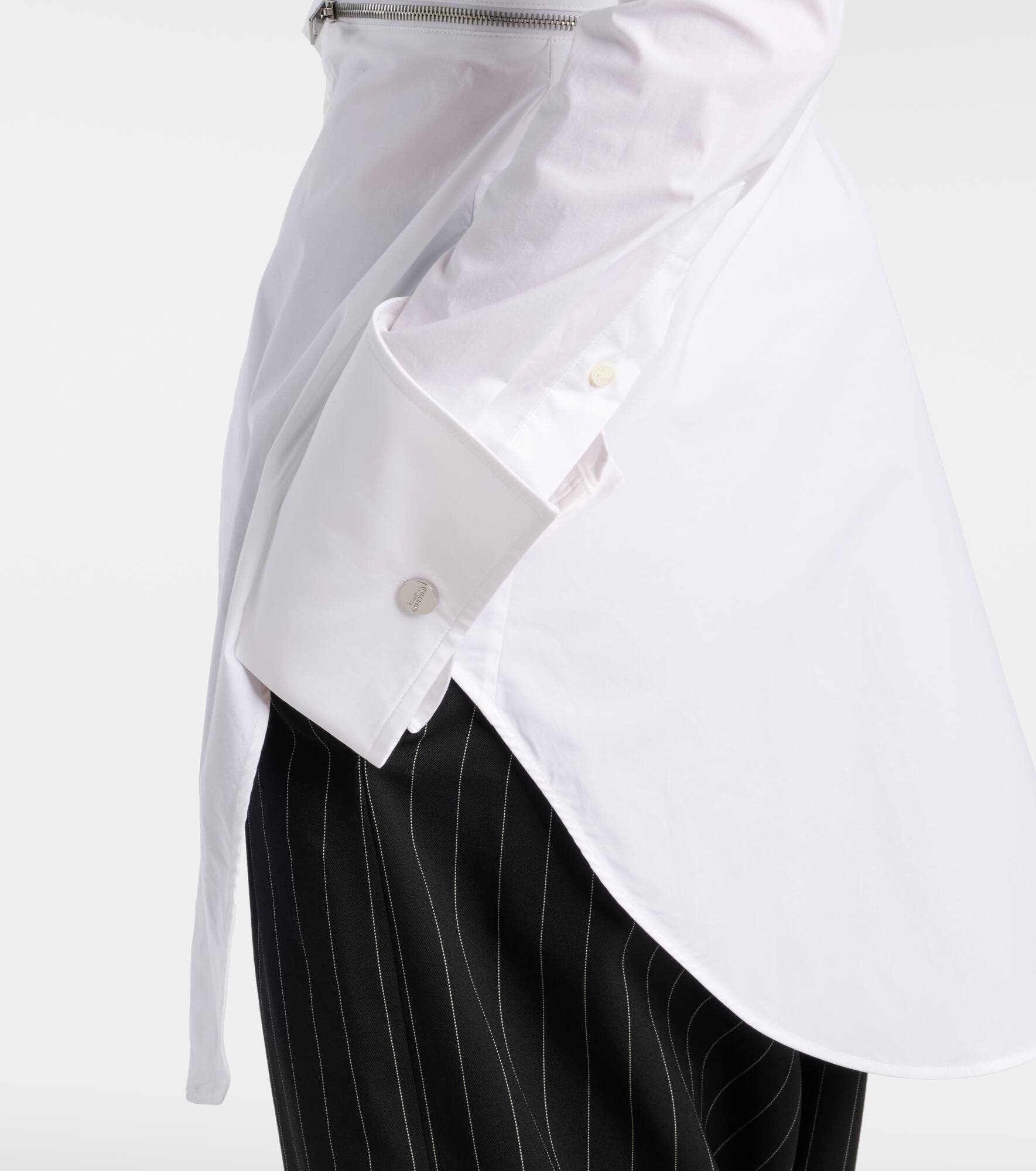 Belted cotton-blend shirt dress - 6
