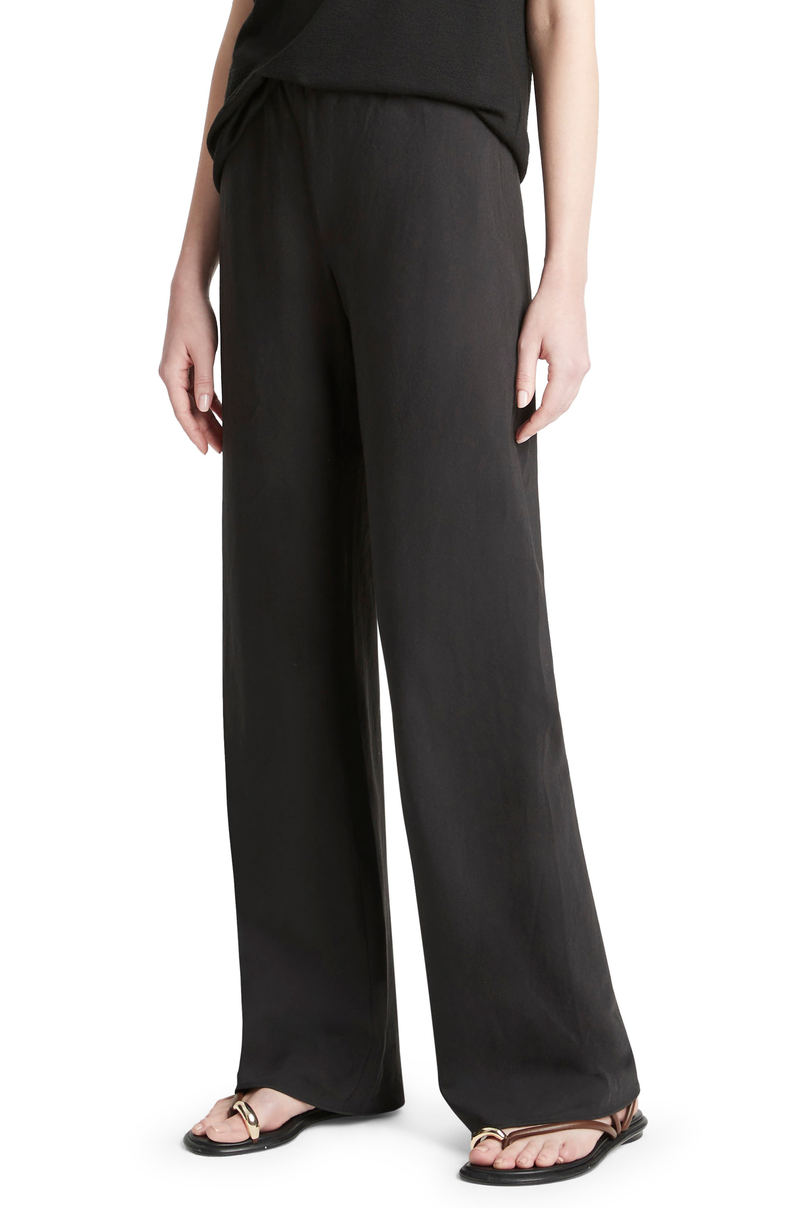 Cotton Blend Wide Leg Pants - 3