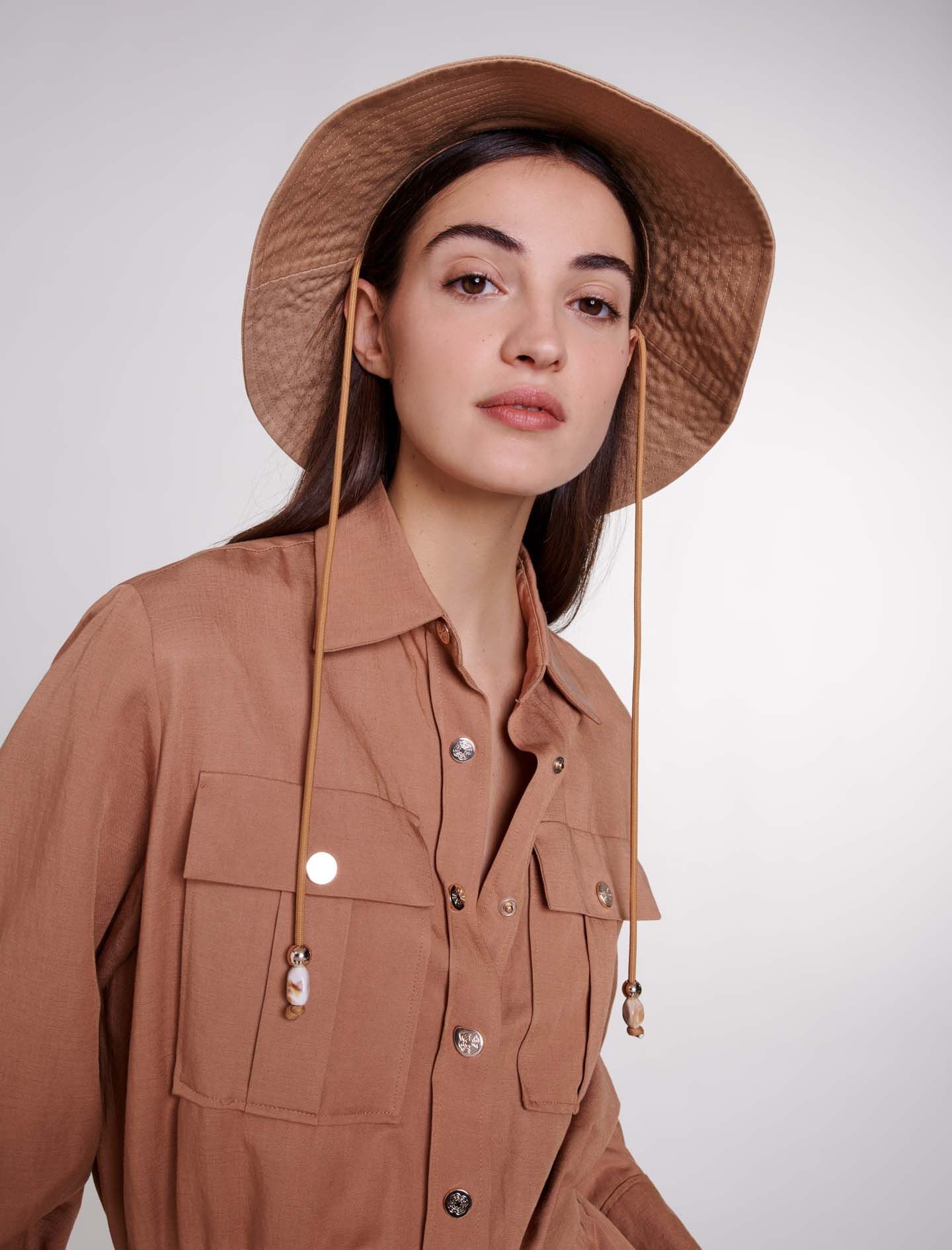 Beaded drawstring bucket hat - 5