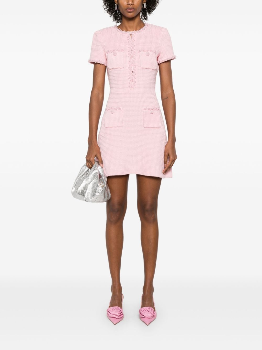 textured-knit mini dress - 2