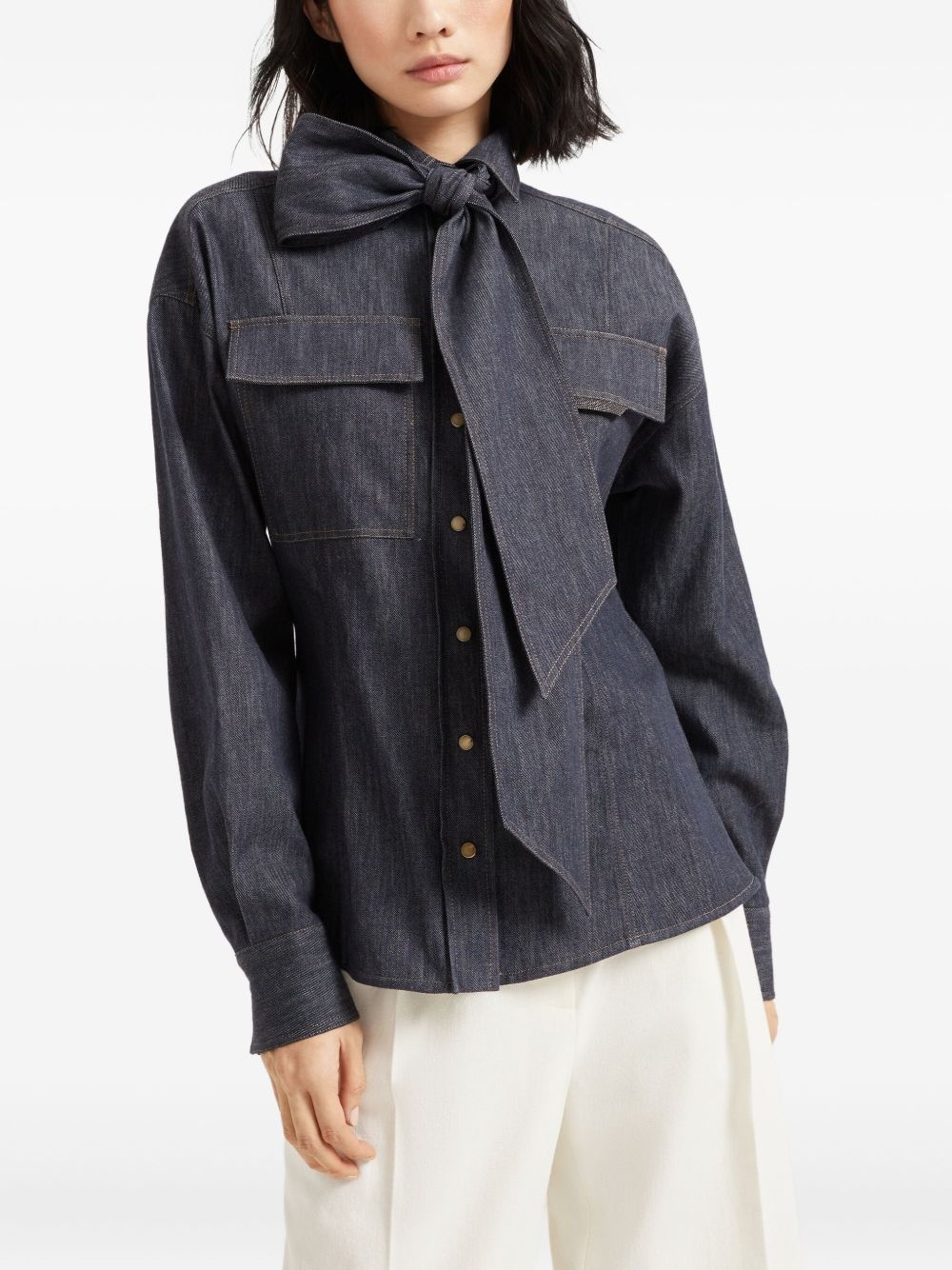 pussy-bow shirt - 3