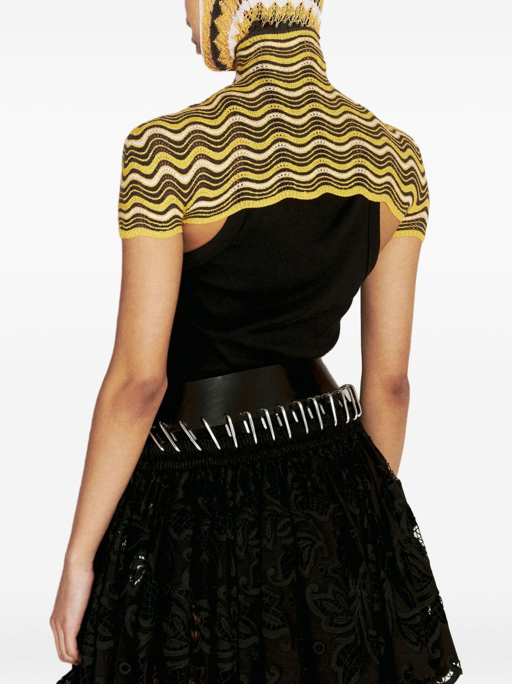 wave-pattern knitted top - 3
