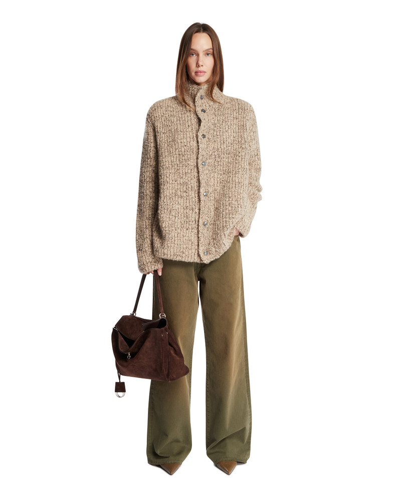 God’s True Cashmere Beige Cloud Melange Cardigan outlook