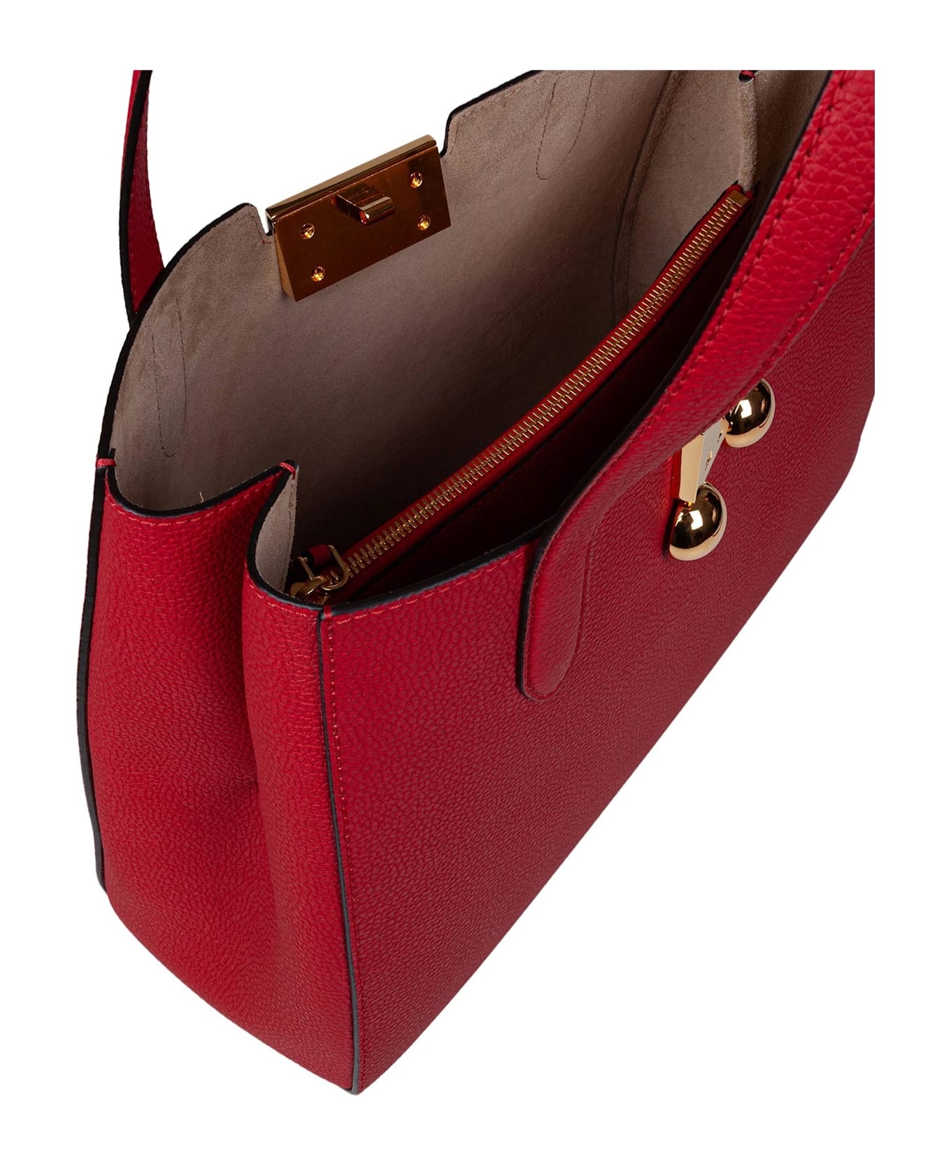 Trunkaroo Handbag In Red Leather - 4