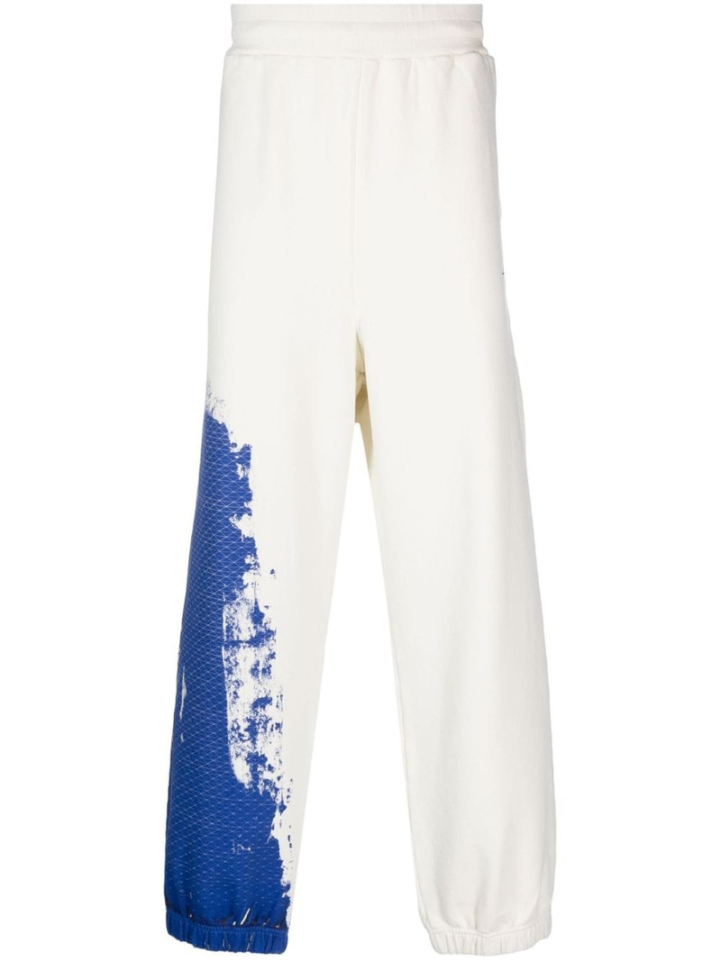 brush stroke-print track pants 1