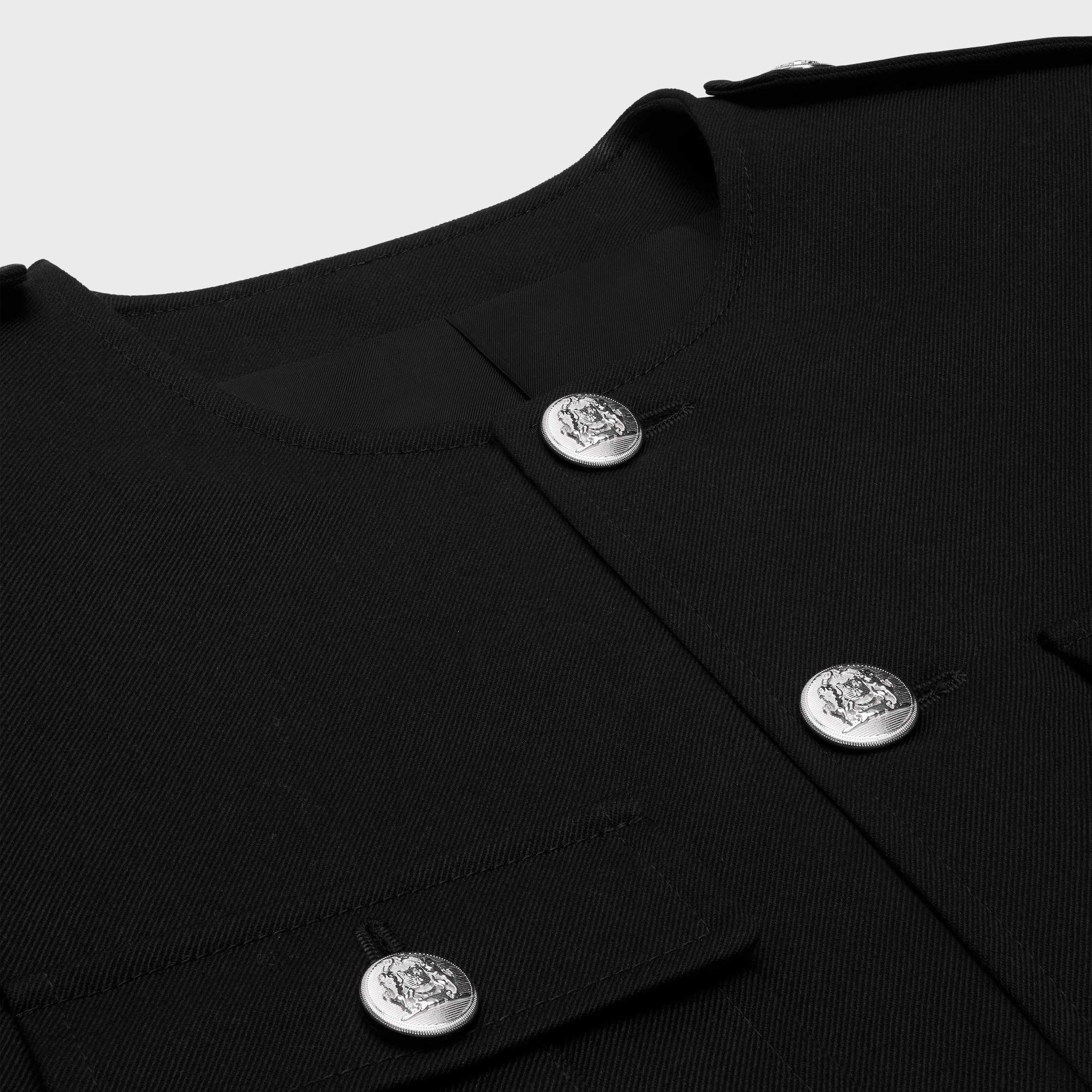 military jacket in diagonal wool - 3