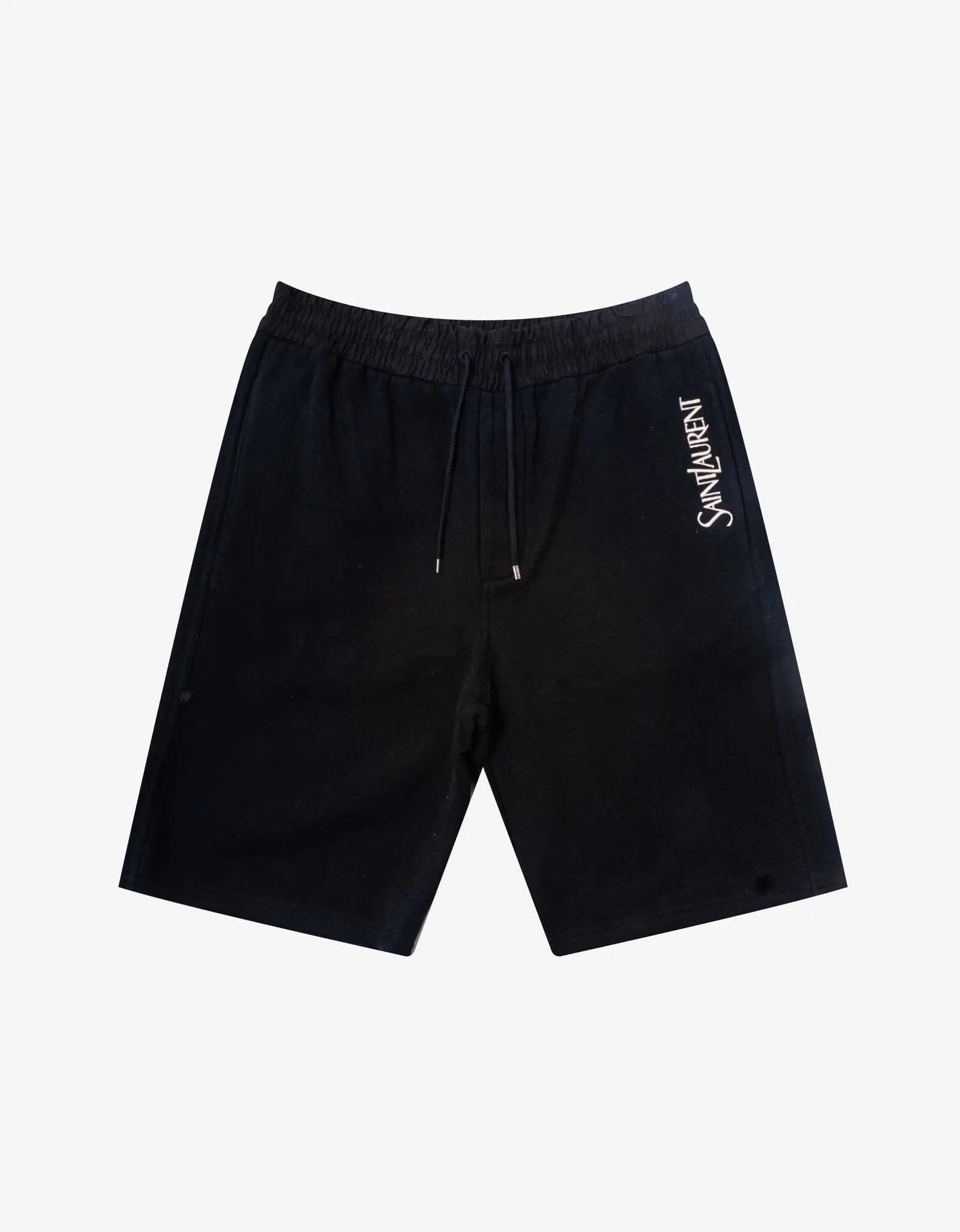 Saint Laurent Black Logo Sweat Shorts - 1
