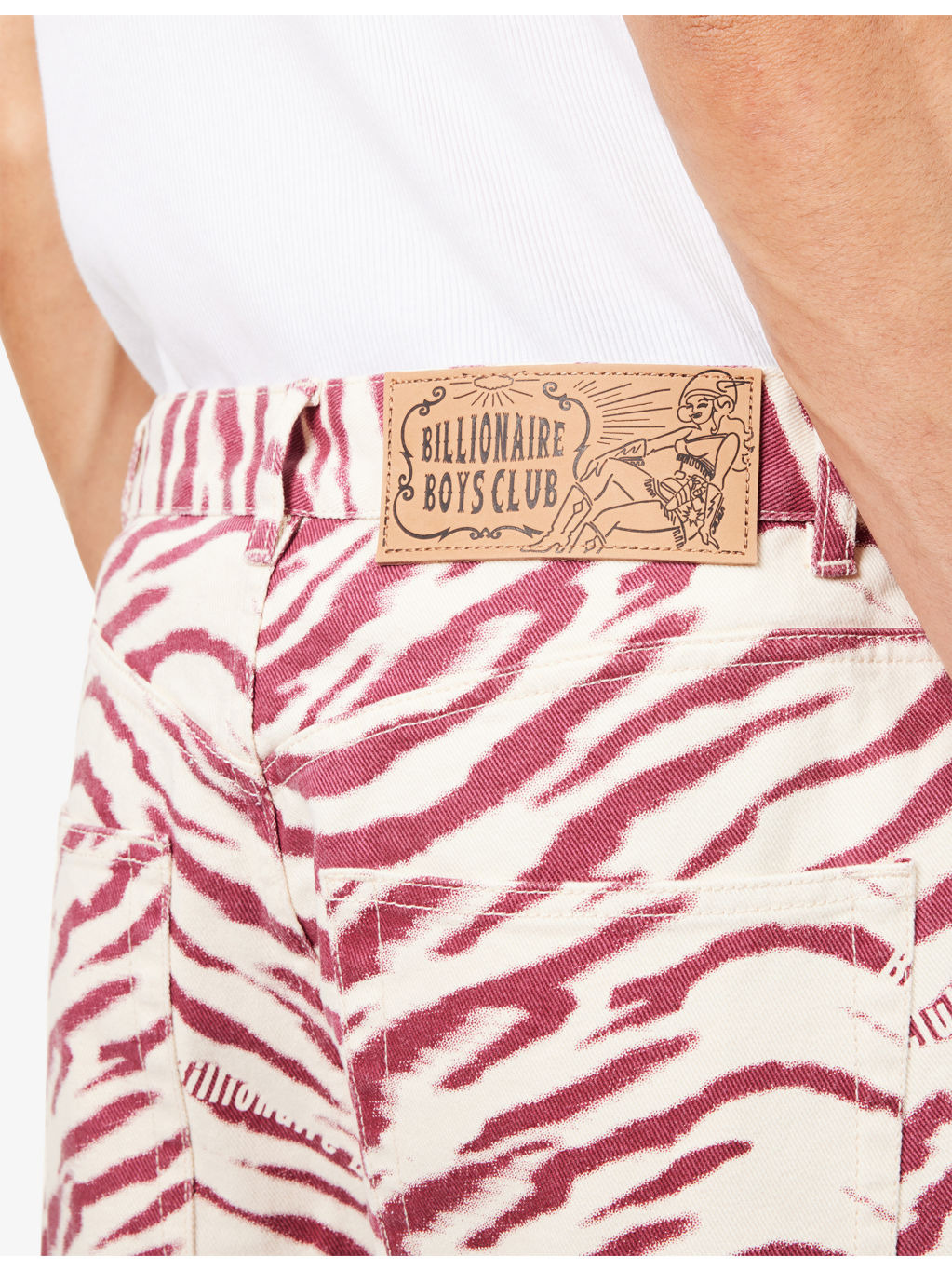 Zebra Straight-Leg Denim Shorts - 5