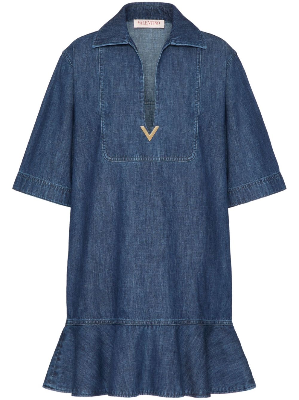 peplum denim dress - 1