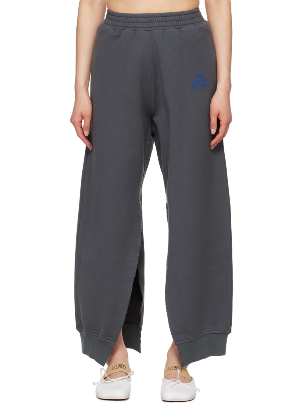 Gray Side Slit Lounge Pants - 1