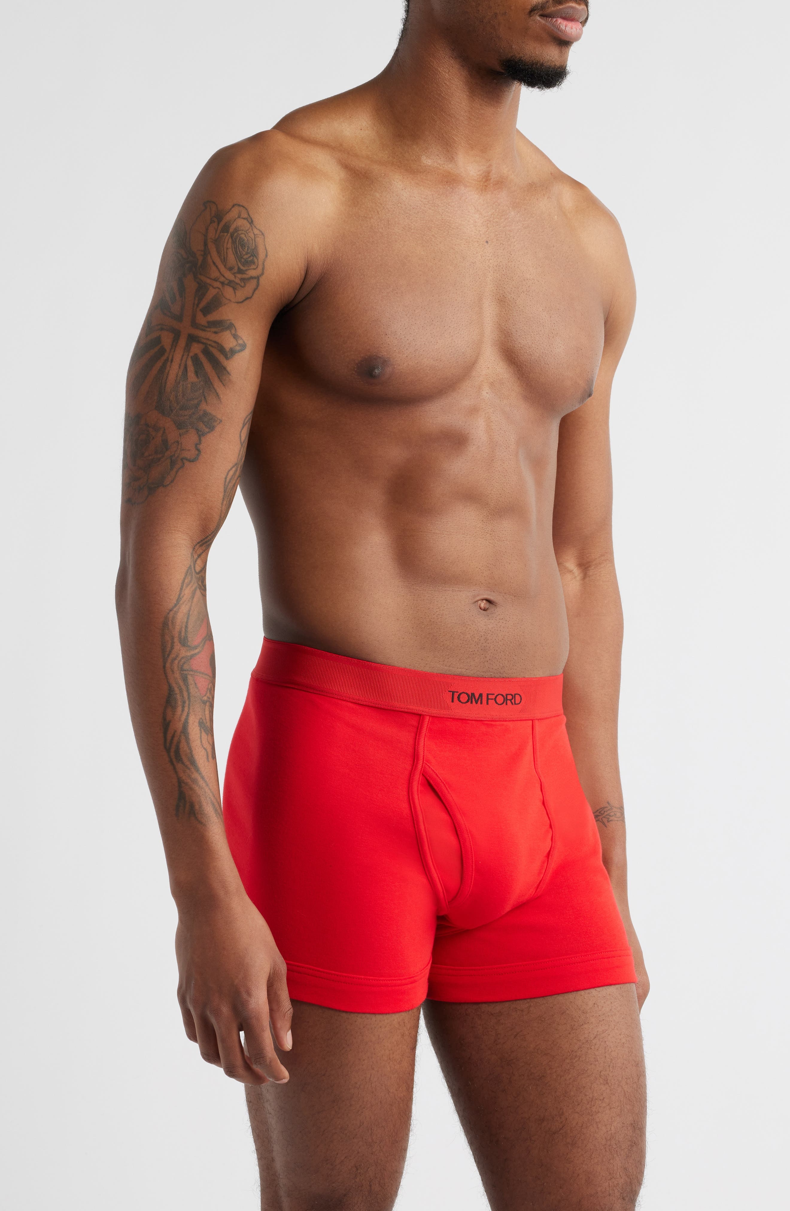 TOM FORD Cotton Stretch Jersey Boxer Briefs in Scarlet at Nordstrom - 3