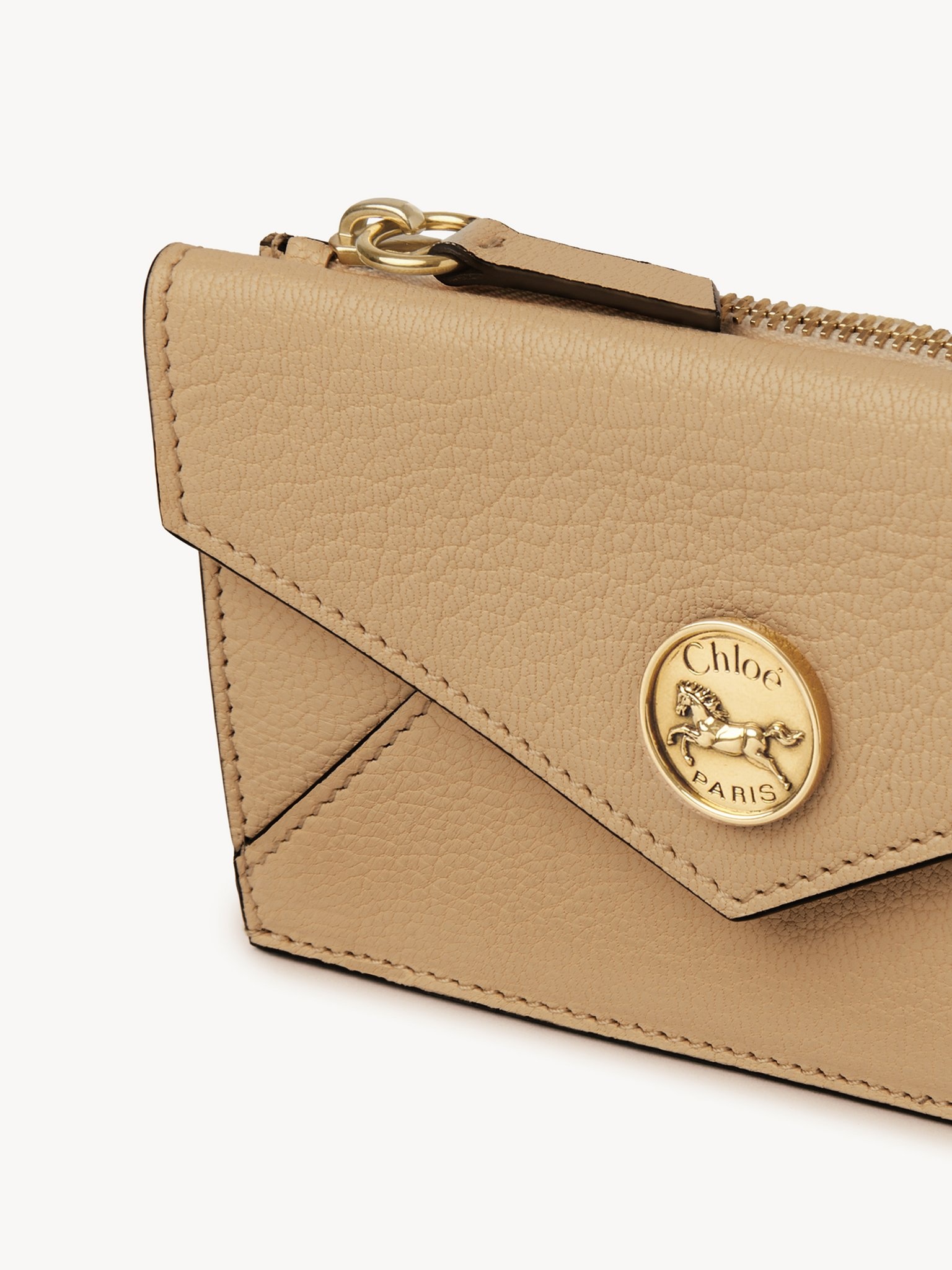 SMALL ENVELOPE PURSE WITH CARD SLOTS IN GRAINED LEATHER - 5