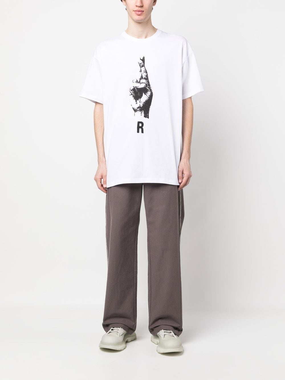 hand sign-print T-shirt - 2