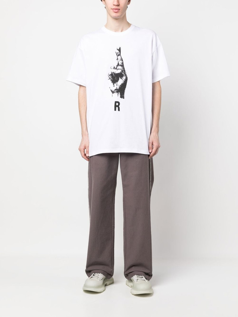 Raf Simons hand sign-print T-shirt outlook