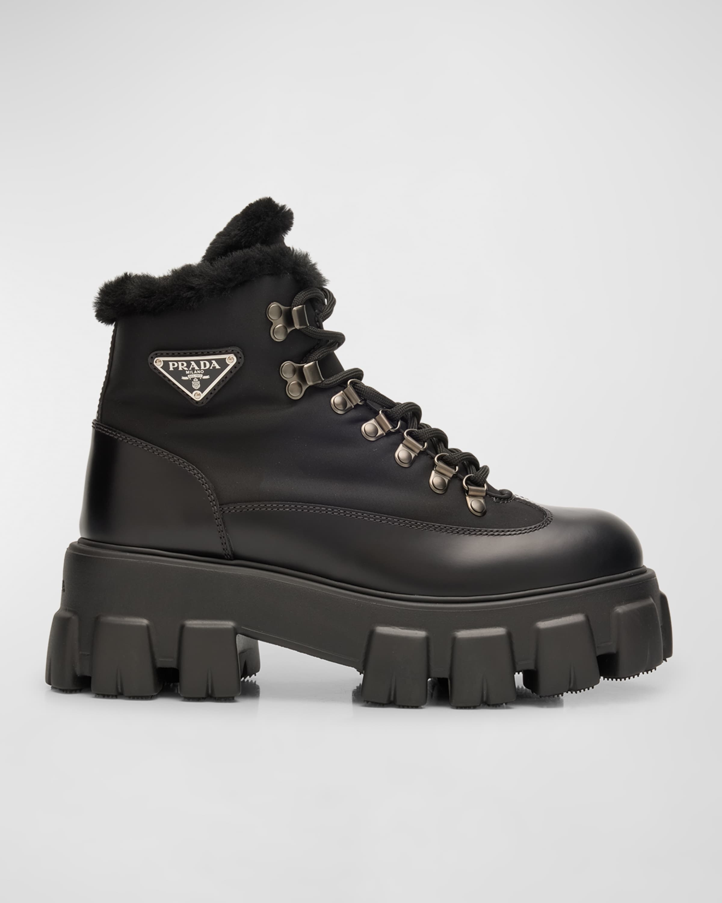 Monolith Nylon Shearling Hiker Boots - 1