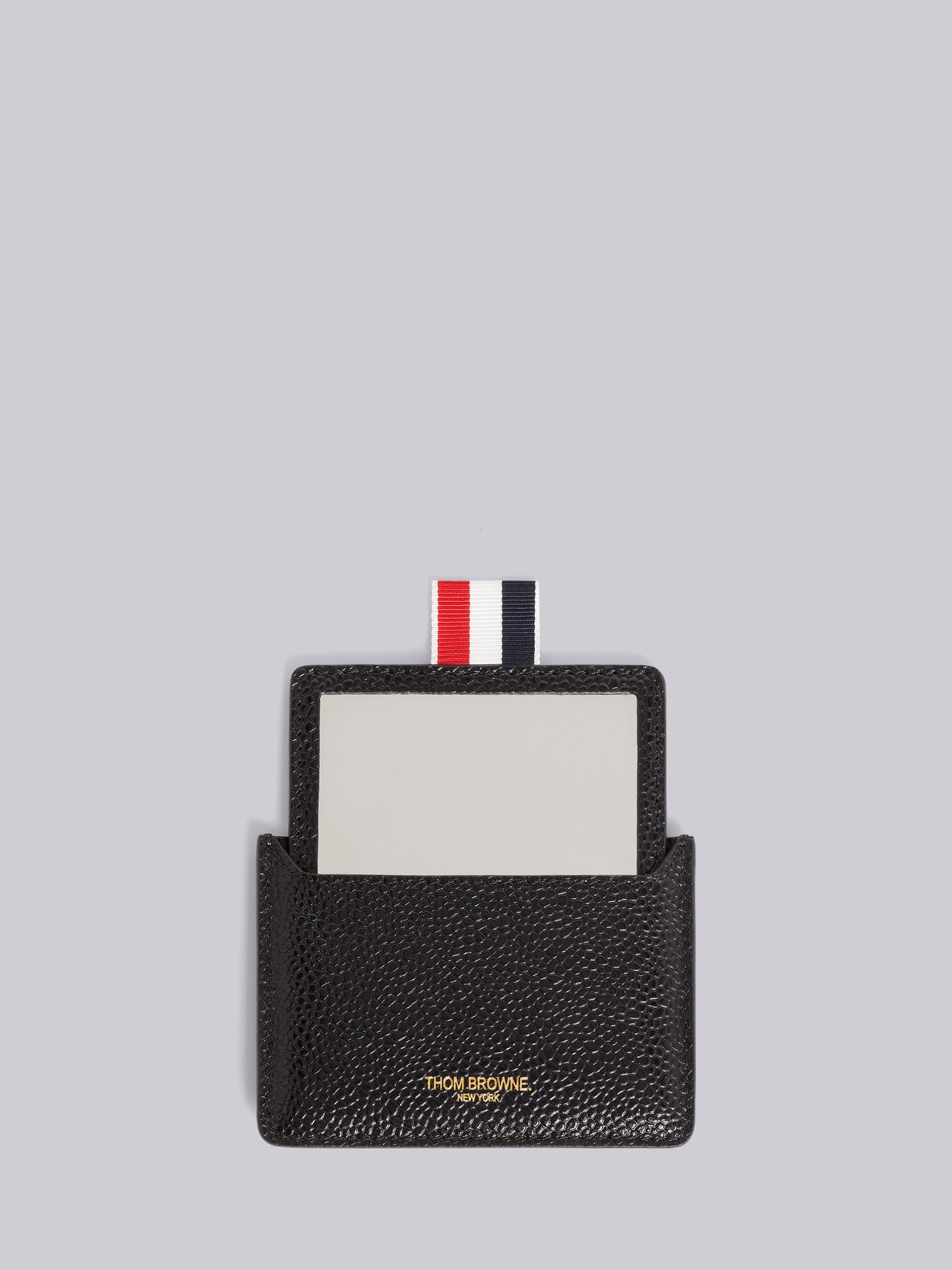 Black Pebble Grain Leather Mirror Case - 3