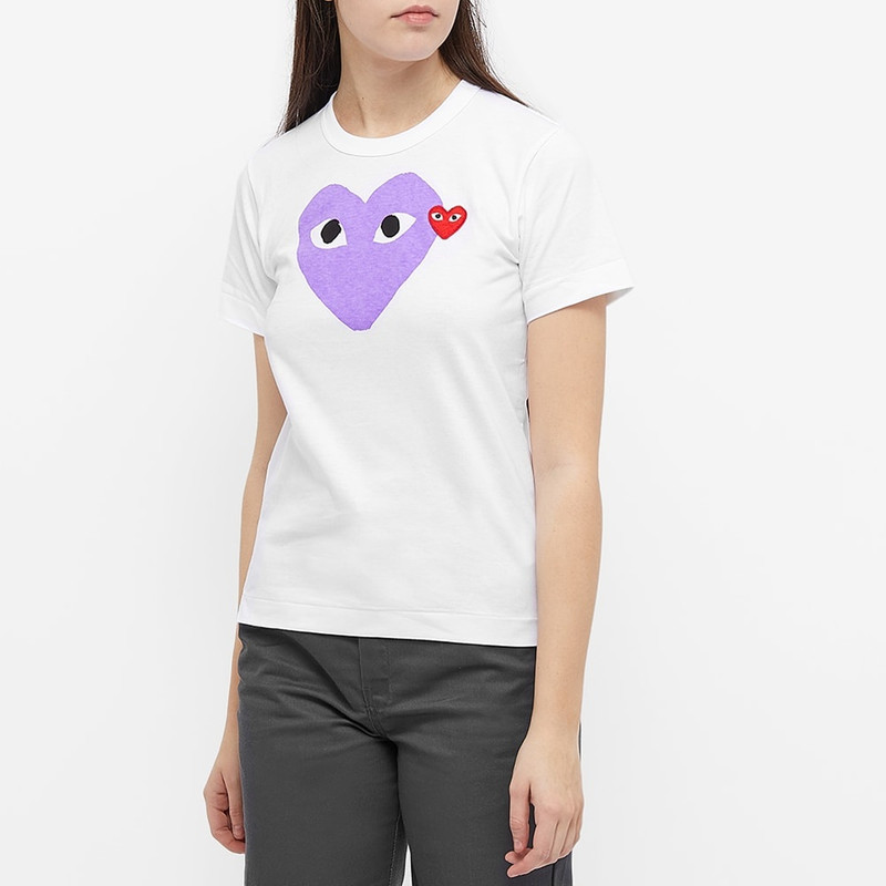 Comme des Garçons PLAY Comme des Garcons Play Women's Double Heart Logo T-Shirt outlook
