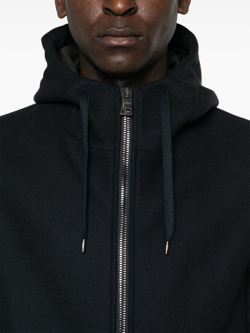 logo-plaque hooded coat - 5