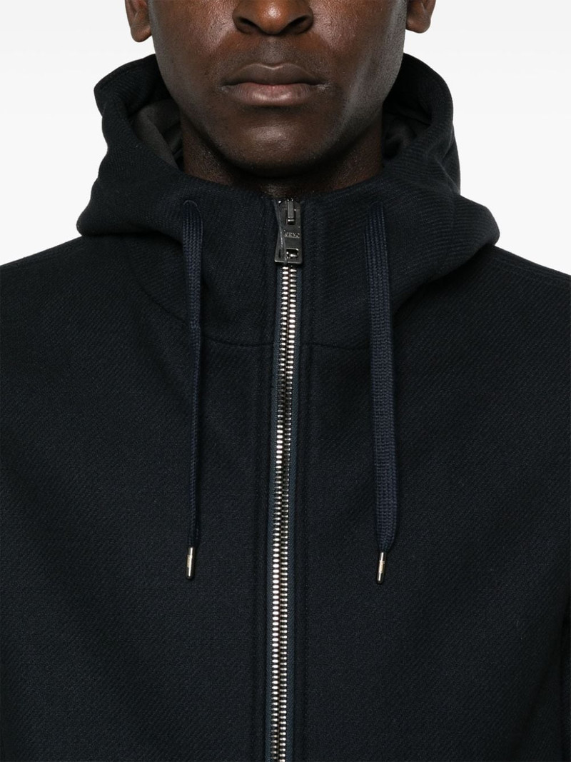 logo-plaque hooded coat 5