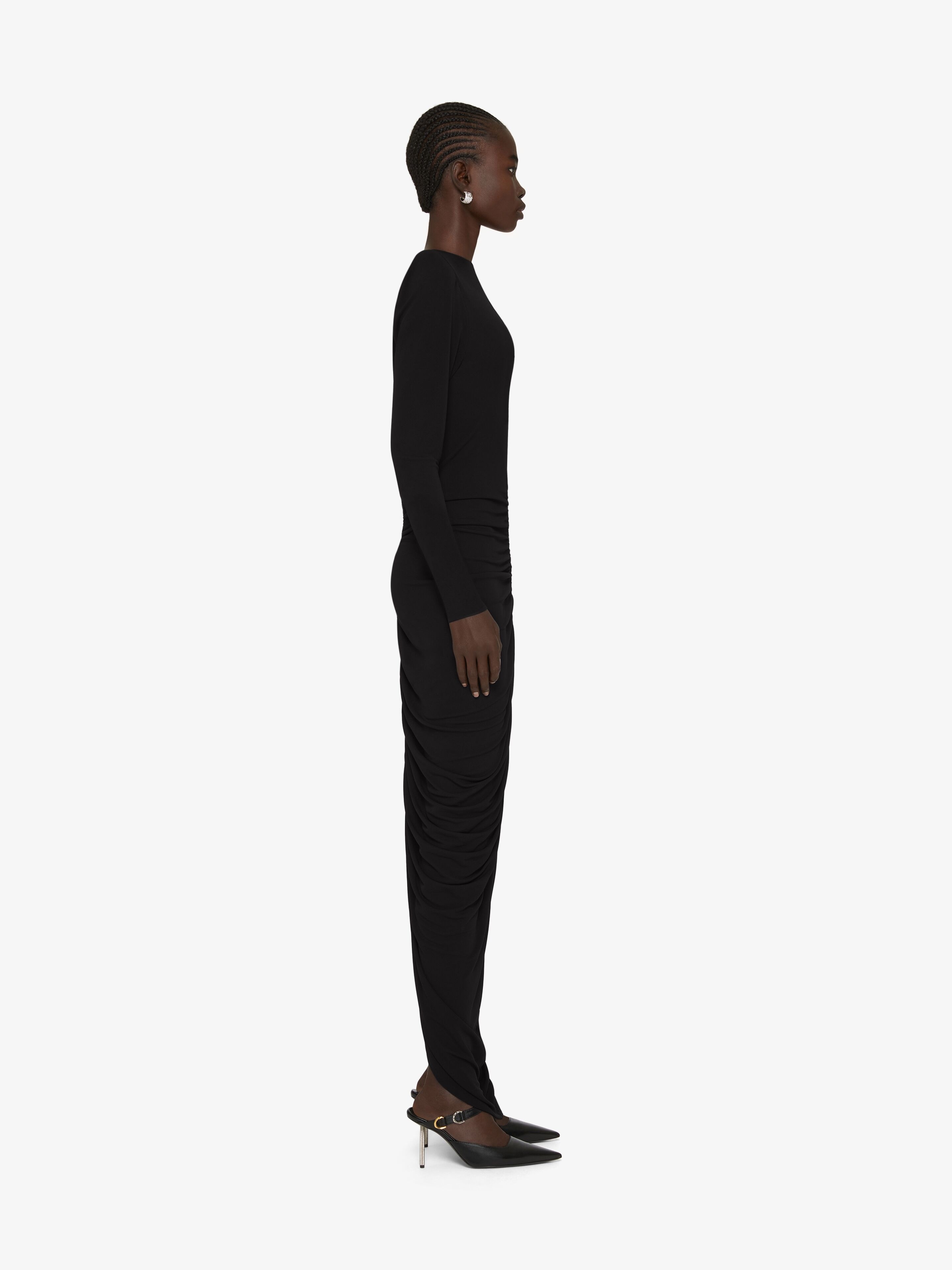 RUCHED DRESS IN CREPE - 3
