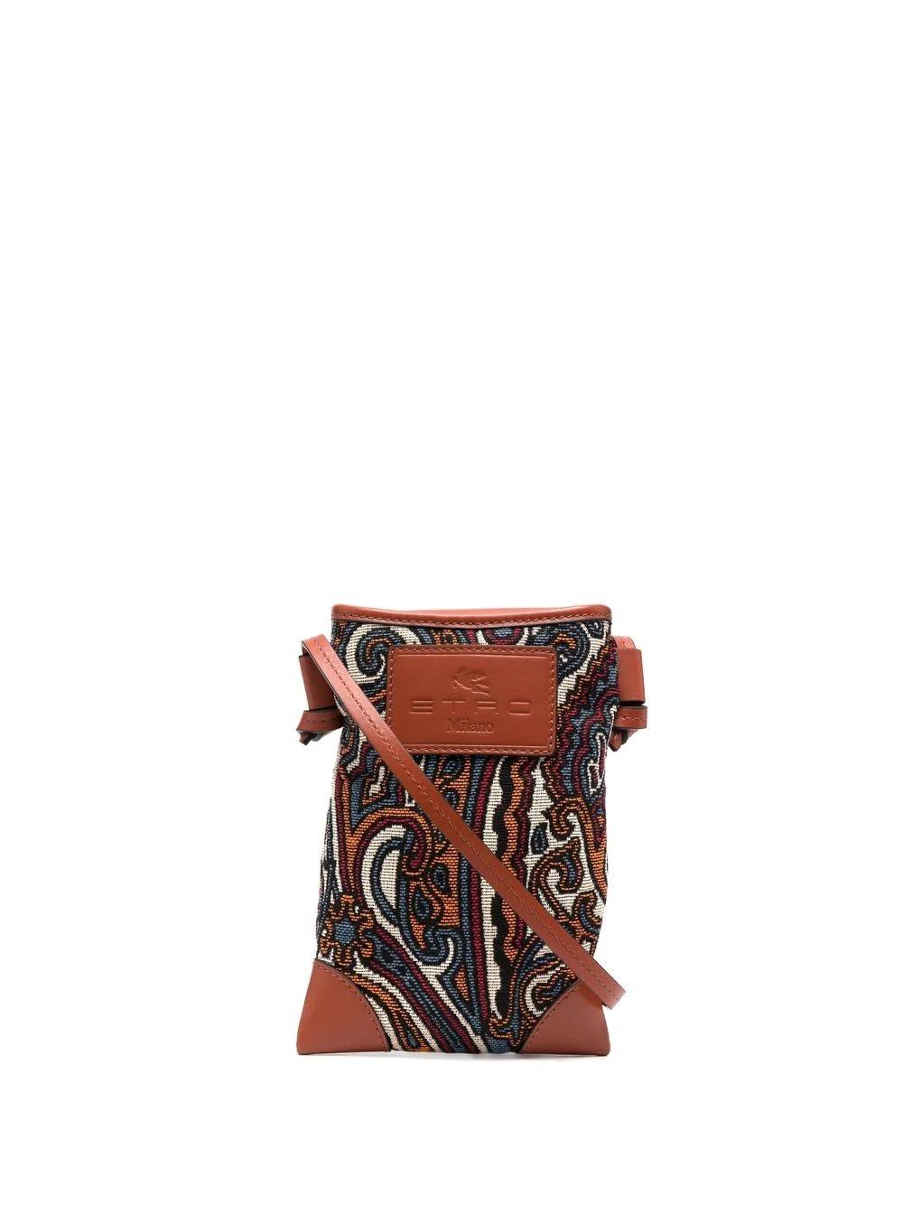 paisley-print phone-holder crossbody bag - 1