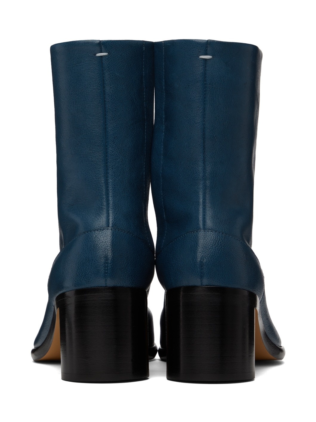 Navy Mid Heel Tabi Boots - 2