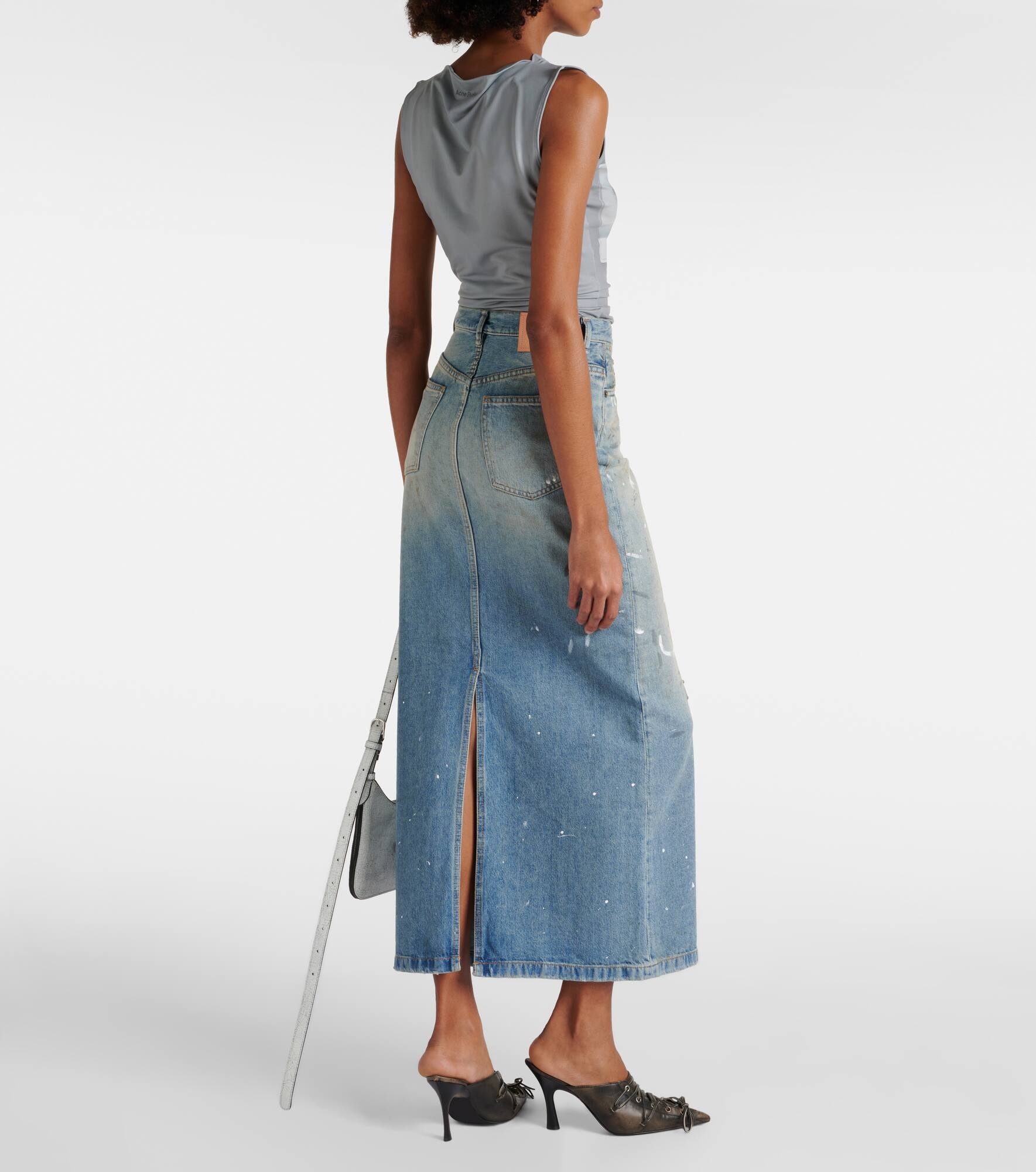 Denim maxi skirt - 3