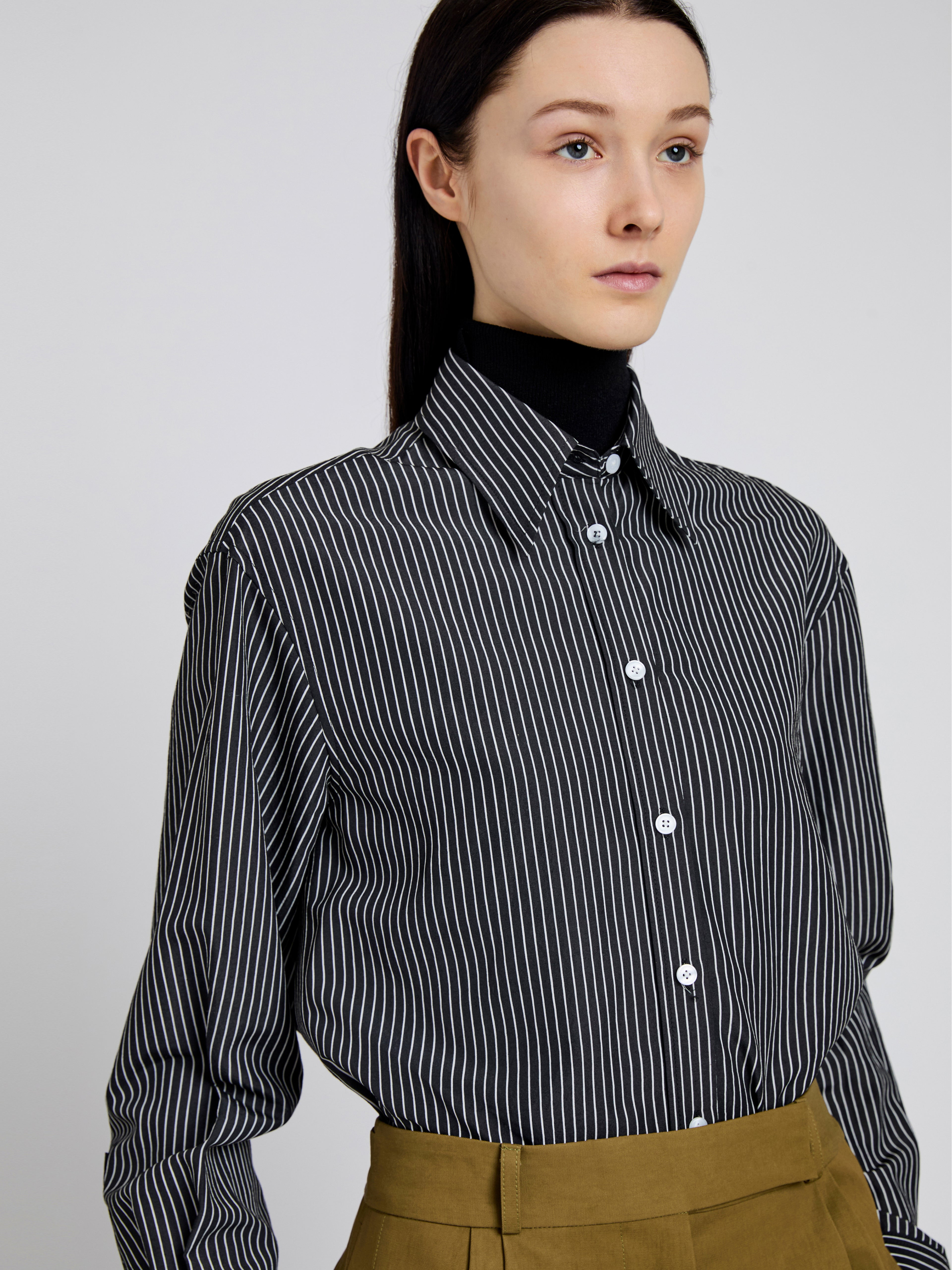 Lynsey Top in Viscose Striped Shirting - 6