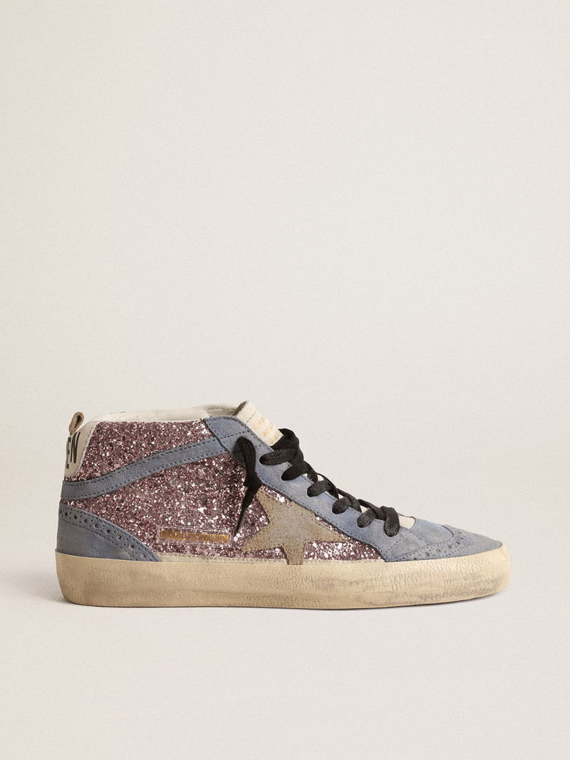 Mid Star LTD in lilac glitter with light blue suede inserts - 1