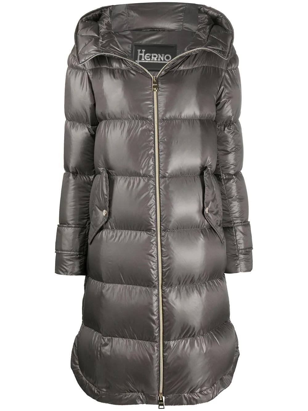 hooded padded down coat - 1