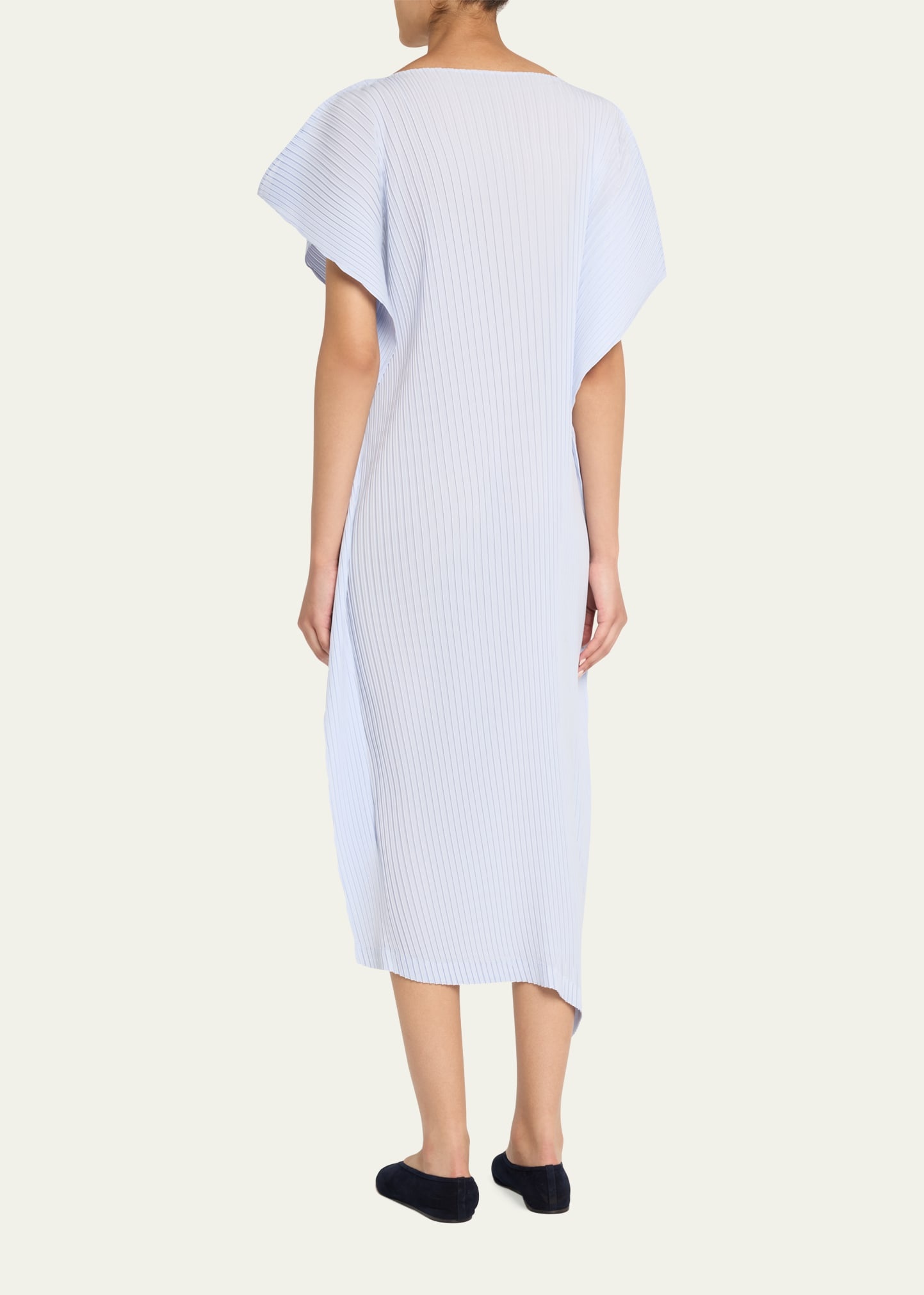 Shadow Study Pleats Solid Dress - 3
