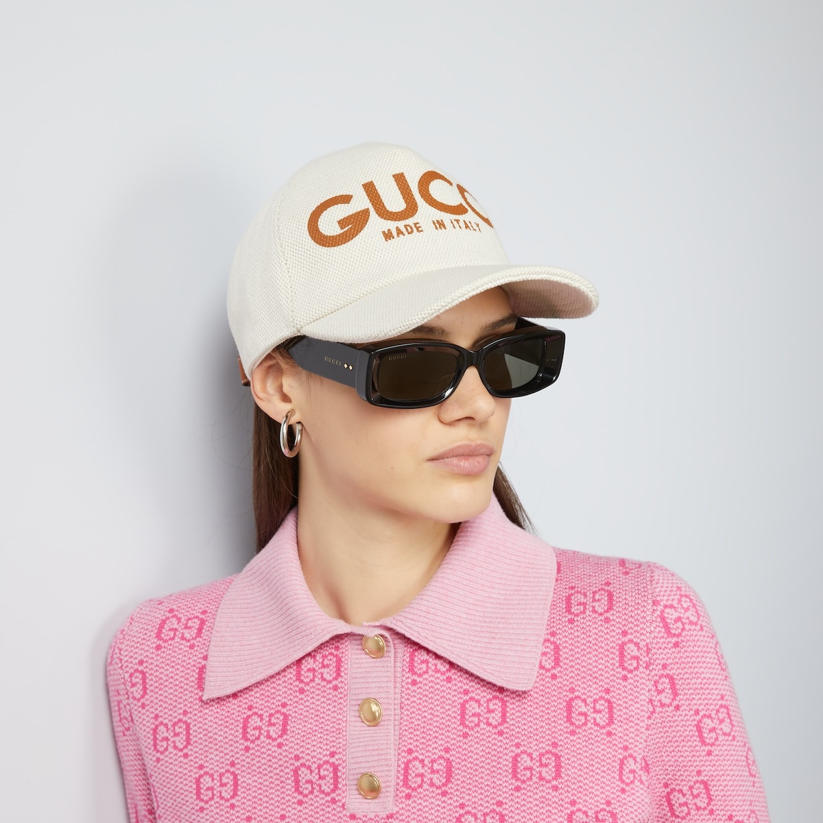 Baseball hat with Gucci print - 3