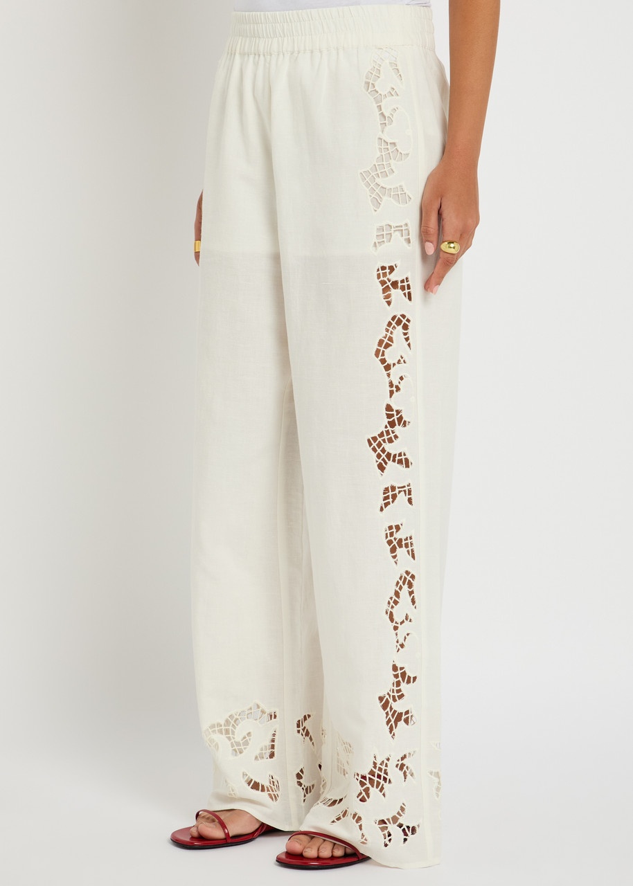 Alice + Olivia Tanya Cutwork Cotton-blend Trousers - 2
