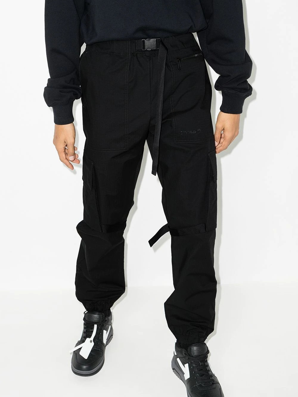 Diag-stripe ripstop cargo trousers - 2