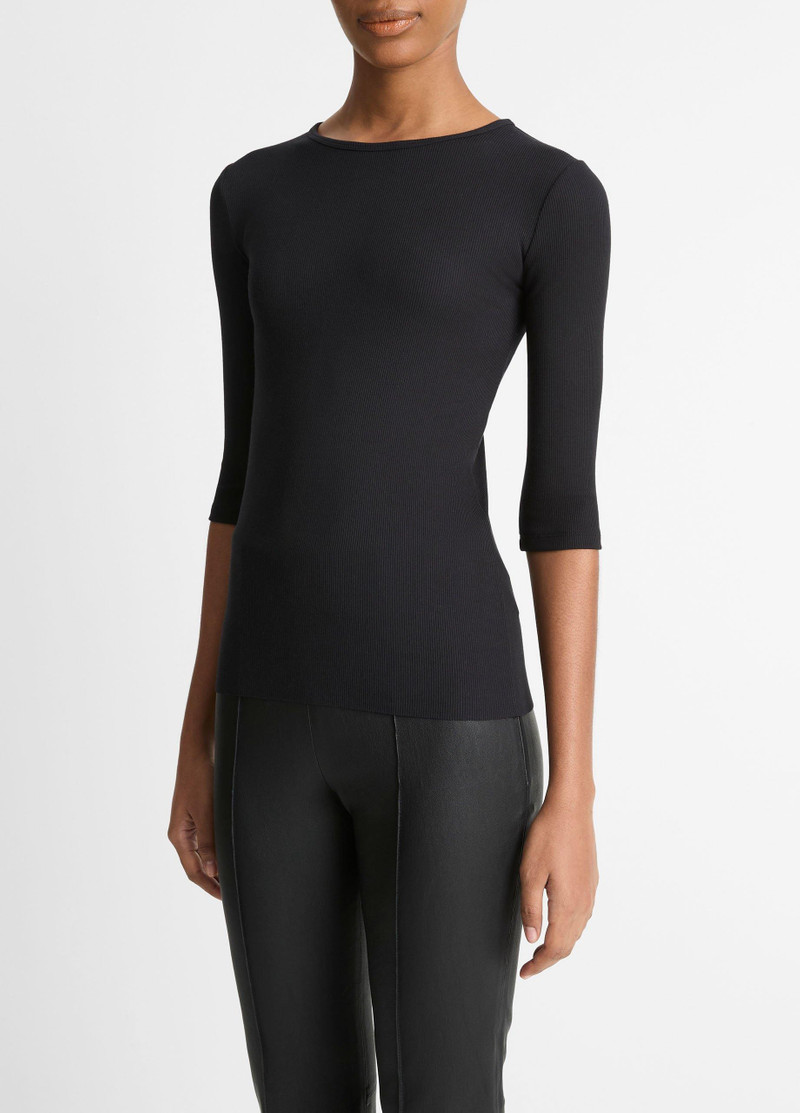Vince Elbow-Sleeve Crew Neck T-Shirt outlook