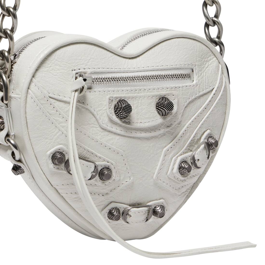 Women's Le Cagole Heart Mini Bag  in Optic White - 6