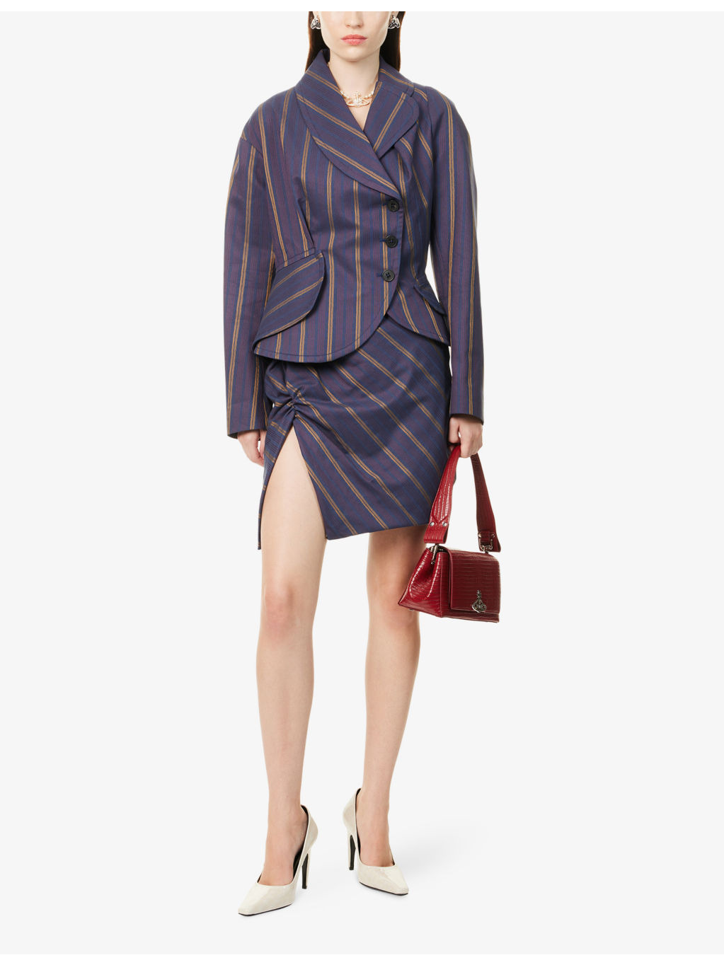 Stormy Asymmetric Stripe Cotton-Blend Jacket - 2