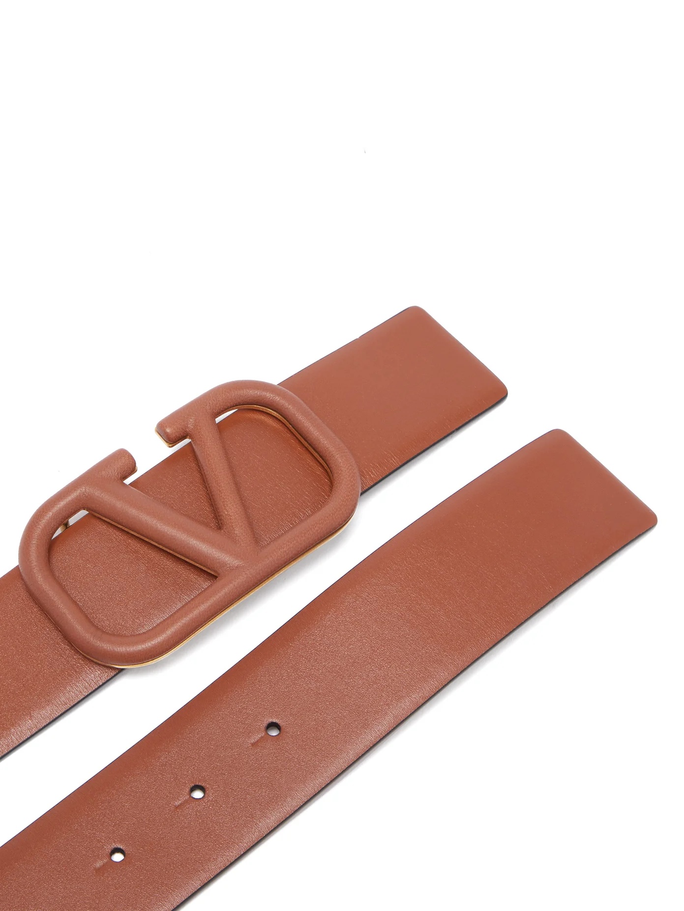 V-logo leather belt - 5