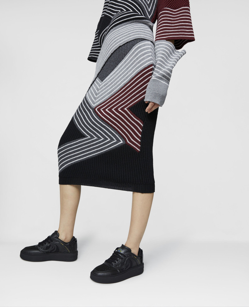 Stella by Stella 3D Stripes Wool Midi Skirt 4