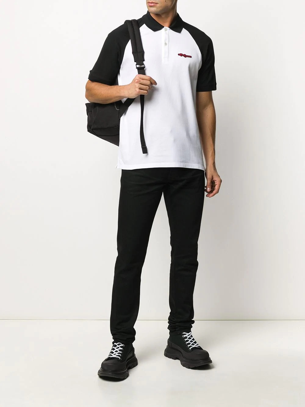 embroidered logo polo shirt - 2