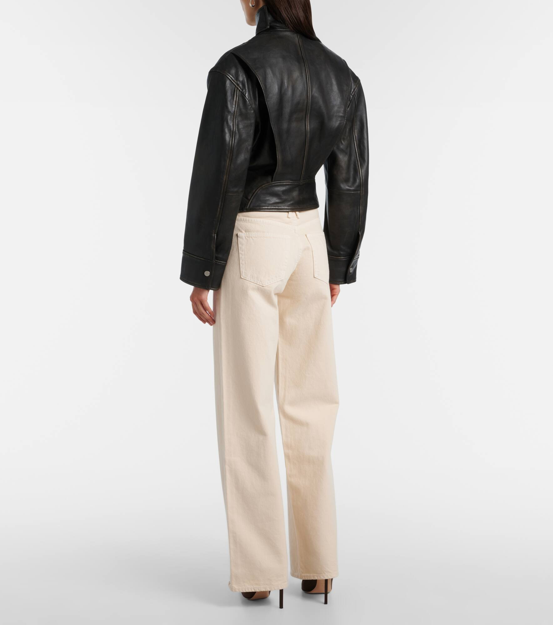 Burnished Eddie leather bomber jacket - 3