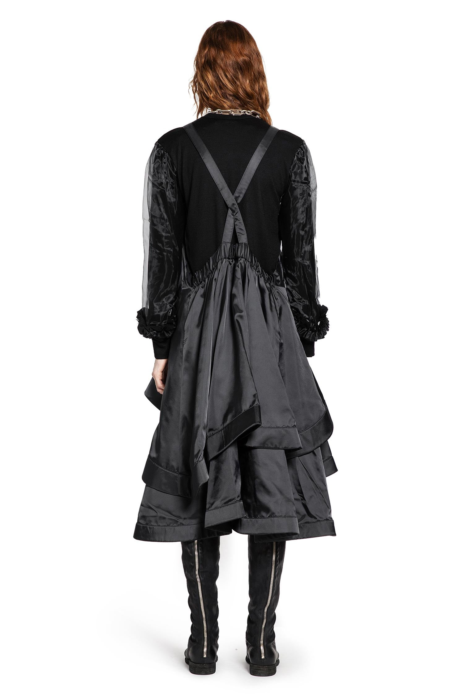 Satin Apron Midi Dress - 4